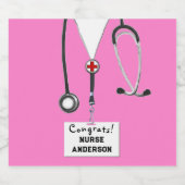 Verpleegkundige Afstuderen Verpleegschool Moussere Sparkling Wijnetiket (Enkel label)