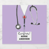 Verpleegkundige Afstuderen Verpleegschool Moussere Sparkling Wijnetiket (Enkel label)