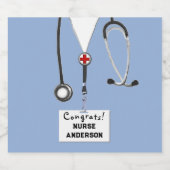 Verpleegkundige Afstuderen Verpleegschool Moussere Sparkling Wijnetiket (Enkel label)