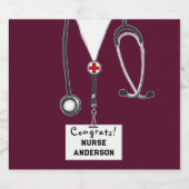 Verpleegkundige Afstuderen Verpleegschool Moussere Sparkling Wijnetiket (Enkel label)