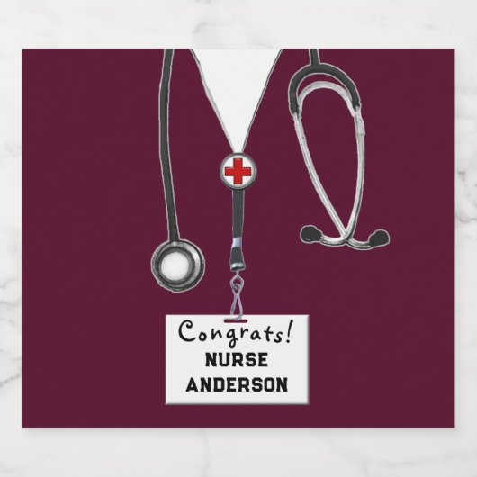 Verpleegkundige Afstuderen Verpleegschool Moussere Sparkling Wijnetiket (Enkel label)