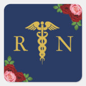 Verpleegkundige Afstuderen Vierkante Sticker (Voorkant)