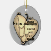 Verpleegkundige anesthesiste van de gele hartverpl keramisch ornament (Rechts)