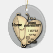 Verpleegkundige anesthesiste van de gele hartverpl keramisch ornament (Links)