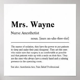 Verpleegkundige anesthetist Gepersonaliseerd Gift  Poster