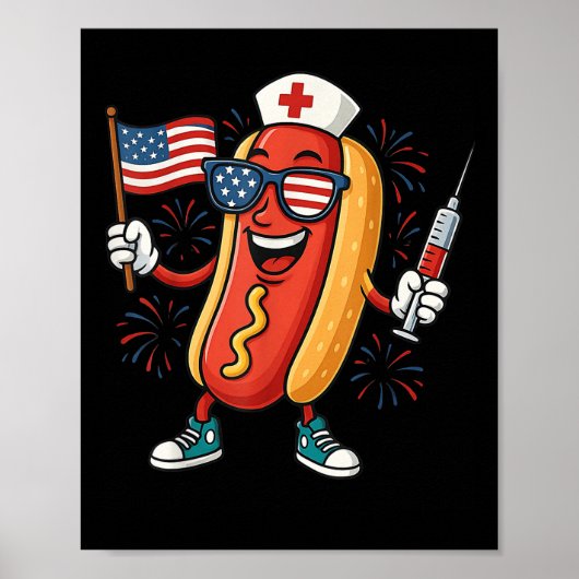 Verpleegkundige Anesthetisten 4 juli Grappig Ameri Poster (Voorkant)