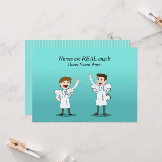 Verpleegkundige Angels Weekkaart Kaart (Voorkant / Achterkant in situ)