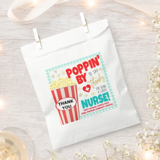 Verpleegkundige Appreciation Popcorn Treat Tassen Bedankzakje (Geknipt)