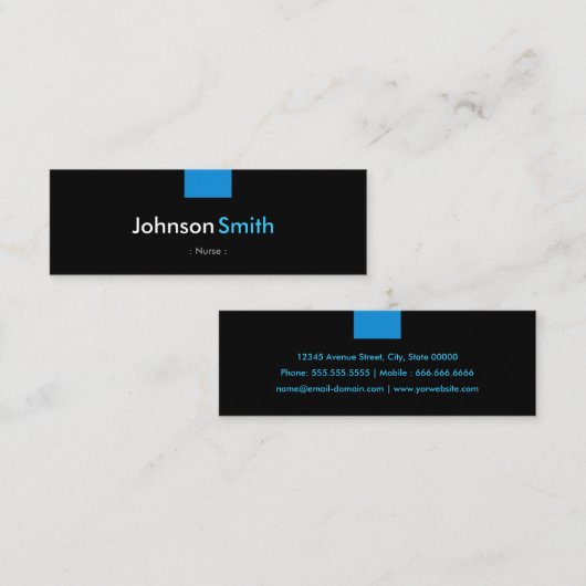 Verpleegkundige - Aqua Blue Compact Mini Visitekaartje (Voorkant / Achterkant)