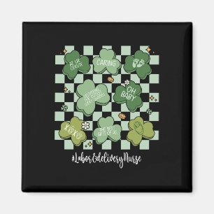 Verpleegkundige Arbeid En Bevalling Shamrocks Retr Magneet