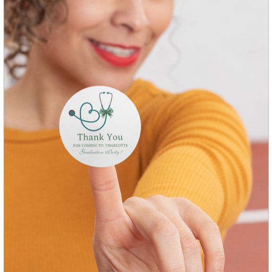 Verpleegkundige arts afstudeerfeest Dank u gunst Ronde Sticker