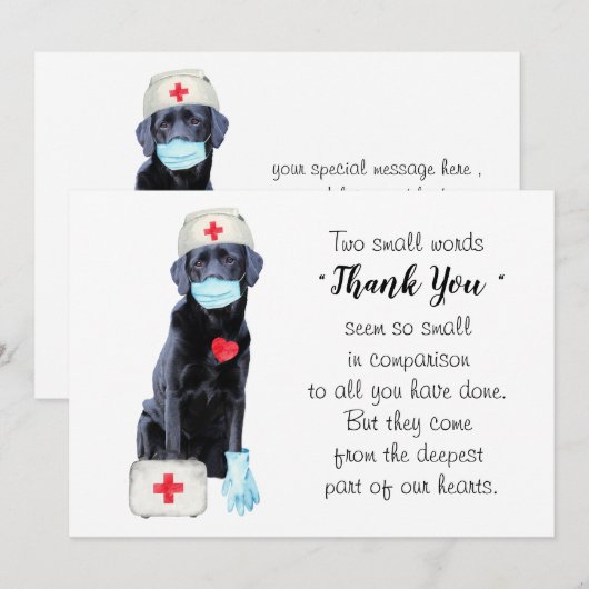 verpleegkundige arts bedankkaart (Voorkant / Achterkant)