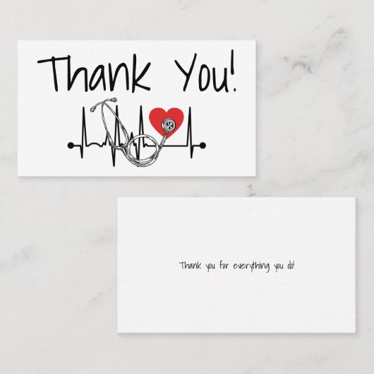 Verpleegkundige arts medische stethoscoop dank u k visitekaartje (Voorkant / Achterkant)