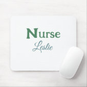 Verpleegkundige arts naam tekst groene blauwe sipl muismat (Met muis)