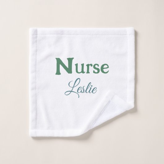 Verpleegkundige arts naam tekst groene blauwe sipl washandje (Wasdoekje)
