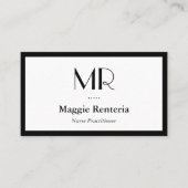 Verpleegkundige arts - Schoon stijlvol monogram Visitekaartje (Voorkant)