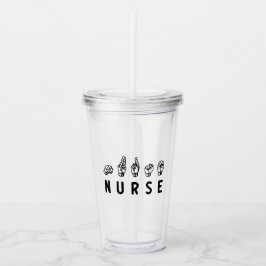 Verpleegkundige ASL-handgebarentaal Verpleegkundig Acryl Drinkbeker