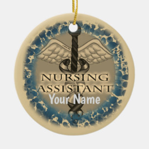 Verpleegkundige Assistent Caduceus Keramisch Ornament