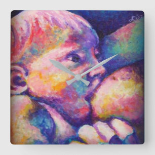 Verpleegkundige Baby Square Clock Vierkante Klok