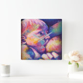 Verpleegkundige Baby Square Clock Vierkante Klok (Huis)