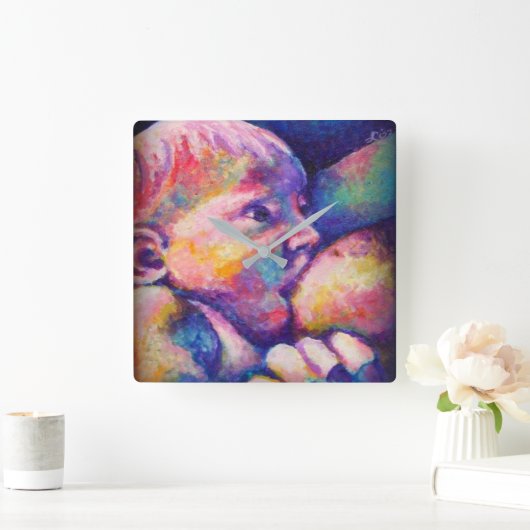 Verpleegkundige Baby Square Clock Vierkante Klok (Huis)