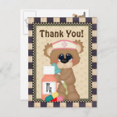 Verpleegkundige Beer Dank u briefkaart (Voorkant / Achterkant)