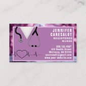 Verpleegkundige Beer RN, LVN, LPN, Zorgverlener Visitekaartje (Achterkant)