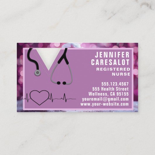 Verpleegkundige Beer RN, LVN, LPN, Zorgverlener Visitekaartje (Achterkant)