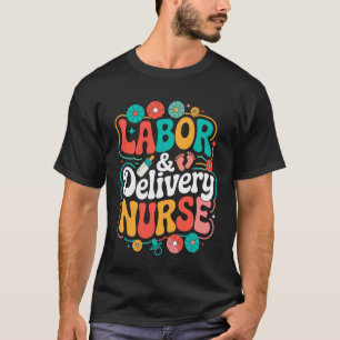 Verpleegkundige Bevalling Mooie Bloemen Voetafdruk T-shirt