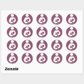 Verpleegkundige borstvoeding Icon - Mauve Ronde Sticker (Vel)