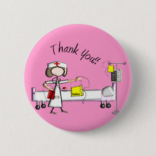 Verpleegkundige cadeautjes voor "bedankt" ronde button 5,7 cm