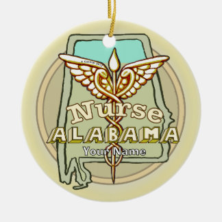 Verpleegkundige Caduceus uit Alabama Keramisch Ornament