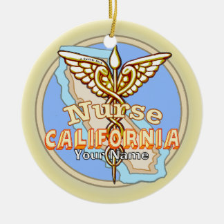 Verpleegkundige Caduceus uit California Keramisch Ornament