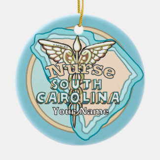 Verpleegkundige Caduceus uit South Carolina Keramisch Ornament