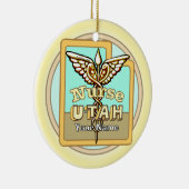 Verpleegkundige Caduceus uit Utah Keramisch Ornament (Rechts)