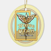 Verpleegkundige Caduceus uit Utah Keramisch Ornament (Links)