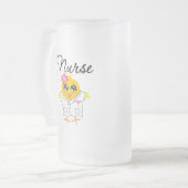 Verpleegkundige Chick v2 Plastic chirurgische ingr Matglas Bierpul (Voorkant links)