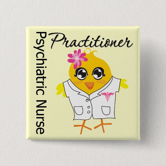 Verpleegkundige Chick v2 Psychiatrische verpleegku Vierkante Button 5,1 Cm (Voorkant)