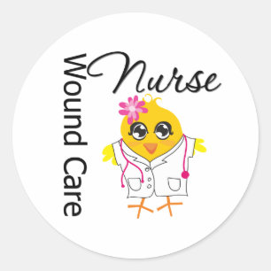 Verpleegkundige Chick v2 Wond Care verpleegster Ronde Sticker