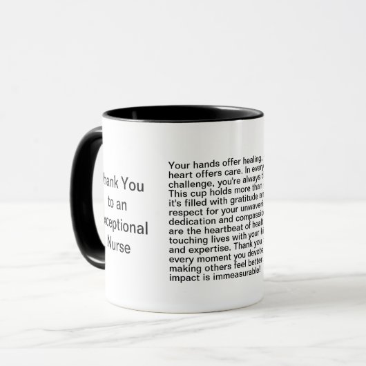 Verpleegkundige dank u bericht mok (Voorkant links)