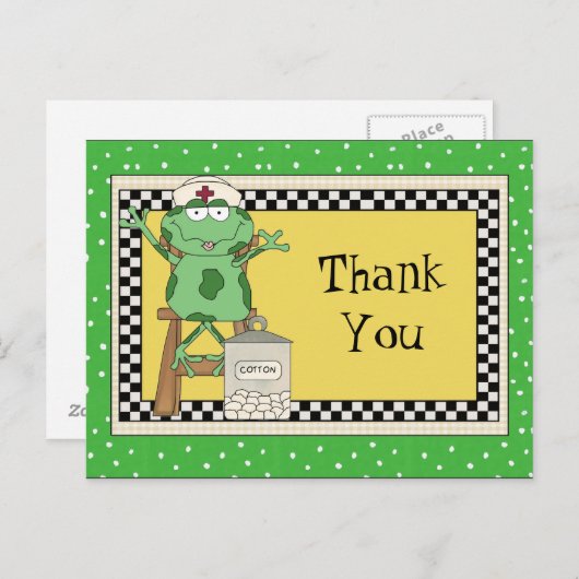 Verpleegkundige dank u cartoon briefkaart (Voorkant / Achterkant)