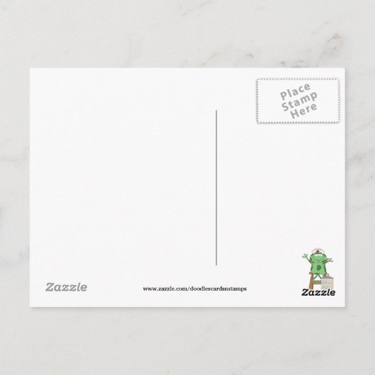 Verpleegkundige dank u cartoon briefkaart (Achterkant)