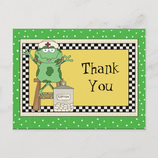 Verpleegkundige dank u cartoon briefkaart (Voorkant)