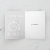 Verpleegkundige dank u kaart met stethoscoop ontwe (Binnen)