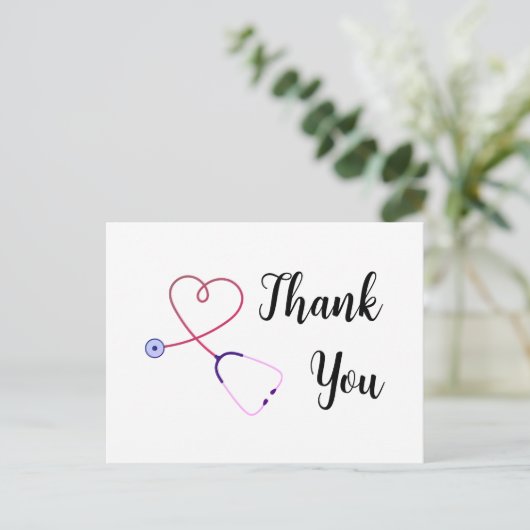 verpleegkundige dank u stethoscoop hart Vakantie B Feestdagenkaart (Staand voorkant)