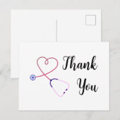 verpleegkundige dank u stethoscoop hart Vakantie B Feestdagenkaart (Voorkant / Achterkant)