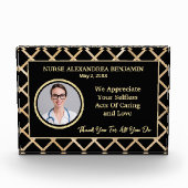 Verpleegkundige Dank u Waardering Goud Personalise Fotoblokken (Voorkant)