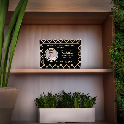 Verpleegkundige Dank u Waardering Goud Personalise Fotoblokken