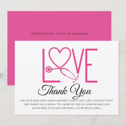 Verpleegkundige Dankkaartjes - Meervoudig of Enkel (Voorkant / Achterkant)