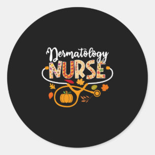 Verpleegkundige Dermatologie Herfst Stethoscoop Po Ronde Sticker